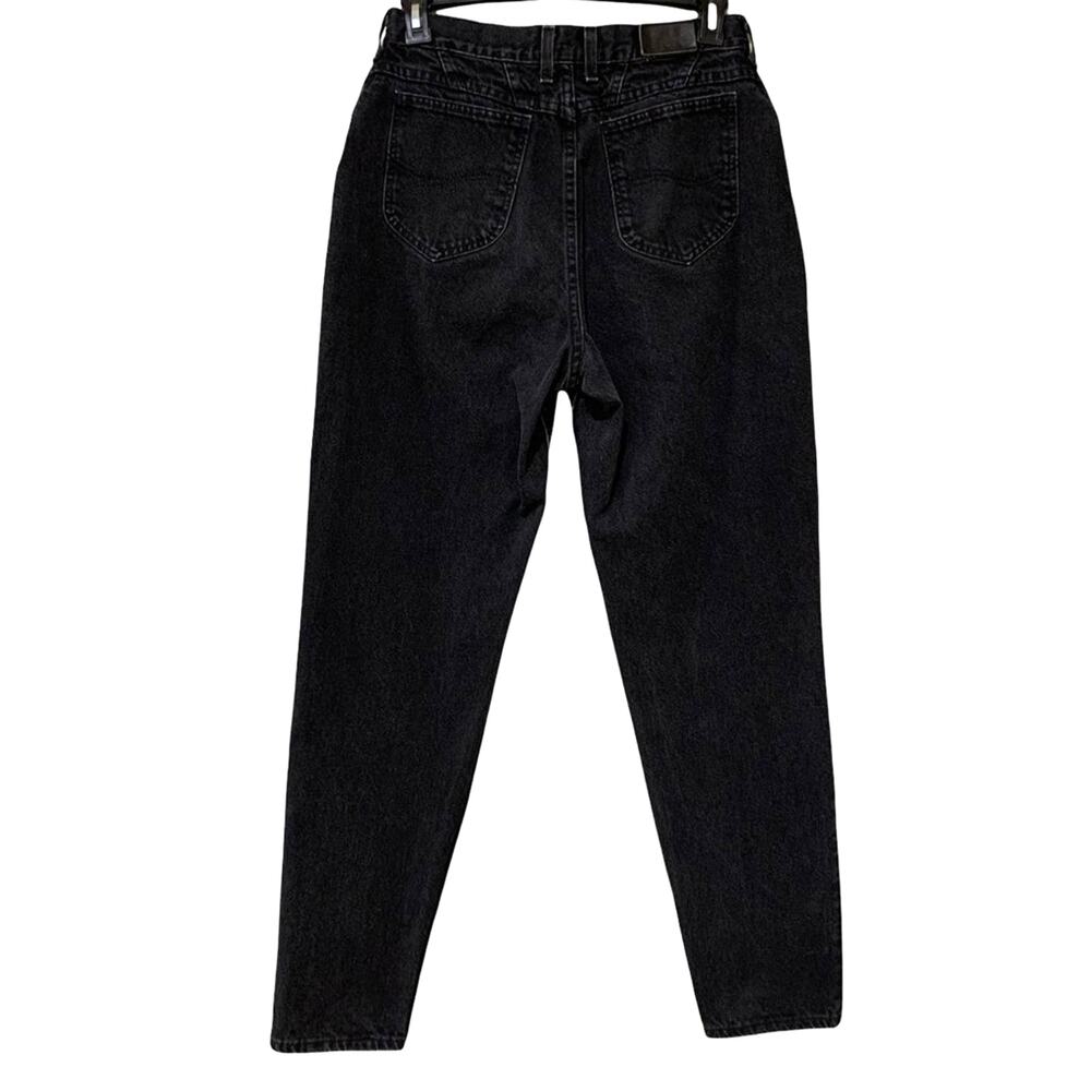 Vintage Lee Jeans 14 Long Black Tapered High Waist Union Made